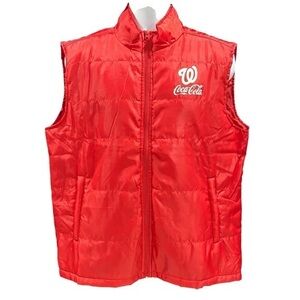 Washington Nationals Coca-Cola Red Puffer‎ Vest Men’s XL MLB Baseball Collector